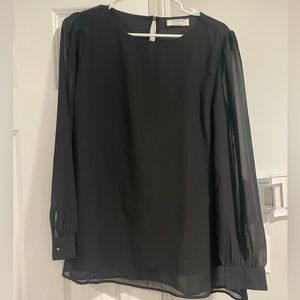 Black blouse with pearl details